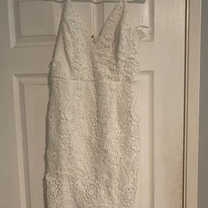 Lulus white dress - lace mid length